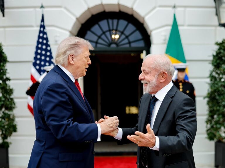 Presidente da República, Luíz Inácio Lula da Silva, chega para encontro com o presidente dos Estados Unidos, Donald Trump, na Casa Branca.